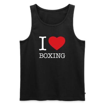 I LOVE BOXING - Men's Premium Organic Tank Top - black - Front - Michal (187cm)