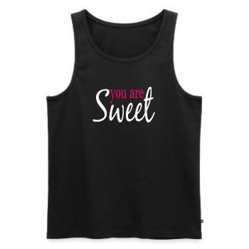 Inspirierende Liebesbotschaft im Schriftstil - Männer Premium Bio Tank Top - Schwarz - Vorne - AI Model Male 178 light (178cm)