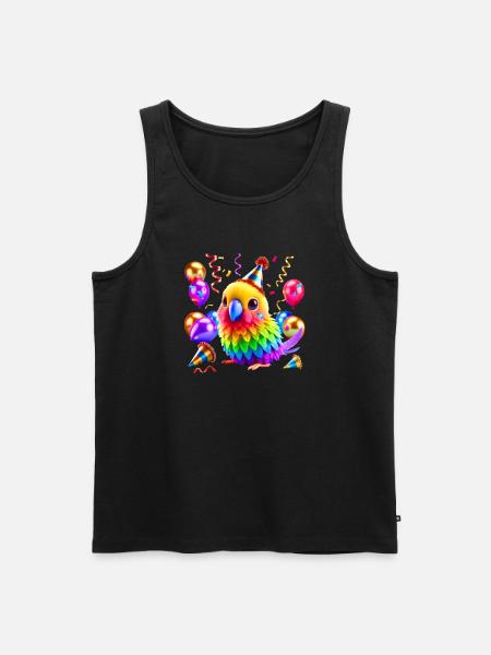 Bunter Party Papagei - Männer Premium Bio Tank Top - Schwarz