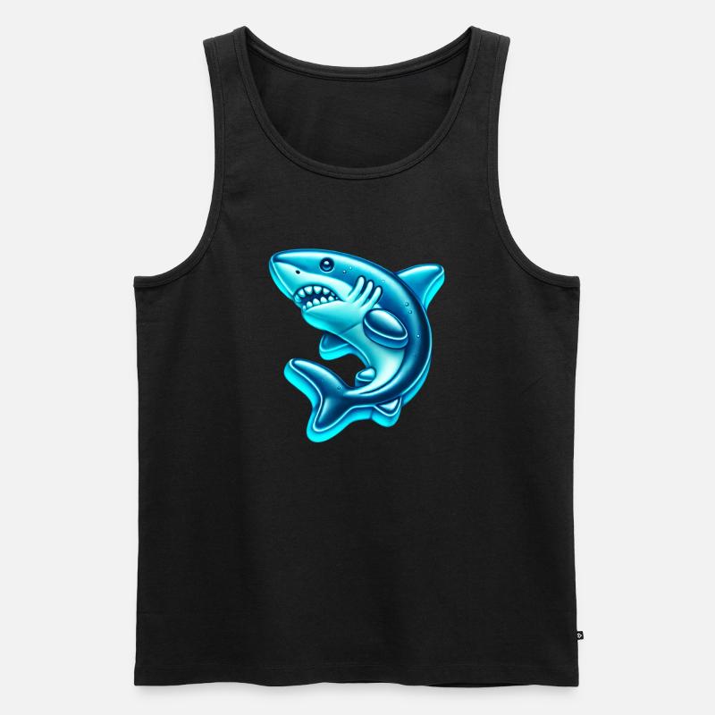 Hai - Männer Premium Bio Tank Top - Schwarz