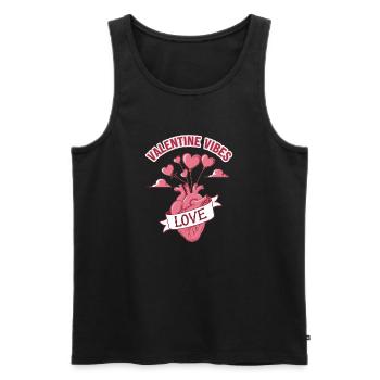 Valentine Vibes für verliebte zu Valentinstag - Männer Premium Bio Tank Top - Schwarz - Vorne - Michal (187cm)