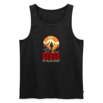 Ohne Berge ist alles doof - Männer Premium Bio Tank Top - Schwarz - Vorne - Michal (187cm)