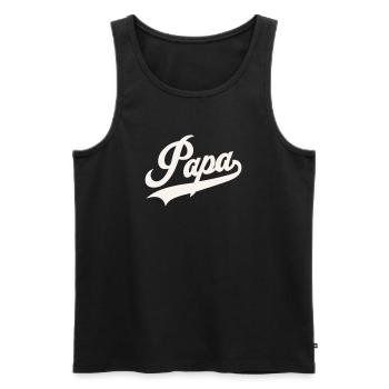 Classic Papa Script - Men's Premium Organic Tank Top - black - Front - AI Model Male 178 light (178cm)