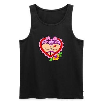 funny fun lol laugh - Men's Premium Organic Tank Top - black - Front - AI Model Male 178 light (178cm)