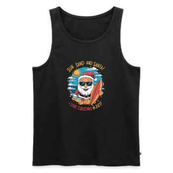 Sun Sand and Santa: Christmas in July - Männer Premium Bio Tank Top - Schwarz - Vorne - Michal (187cm)