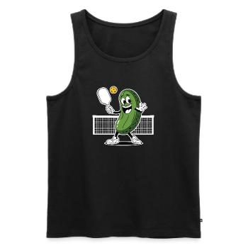 Dill With It Pickleball Player - Men's Premium Organic Tank Top - black - Front - AI Model Male 178 light (178cm)