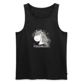 Horse Girl Pferdemädchen Pferde Cartoon - Männer Premium Bio Tank Top - Schwarz - Vorne - Michal (187cm)