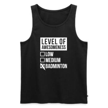 Badminton - Männer Premium Bio Tank Top - Schwarz - Vorne - AI Model Male 178 light (178cm)