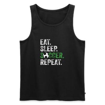Eat Sleep Soccer Repeat - Men's Premium Organic Tank Top - black - Front - Michal (187cm)