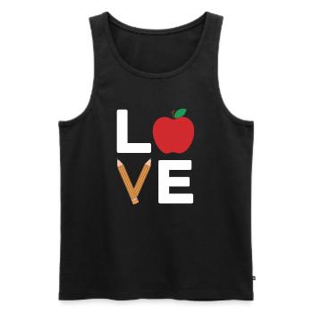Ich liebe Apple Pencil Typografie - Männer Premium Bio Tank Top - Schwarz - Vorne - Michal (187cm)