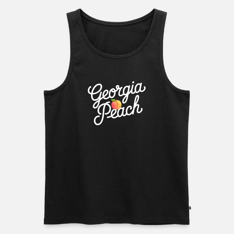 Georgia Peach Script Logo - Men's Premium Organic Tank Top - black