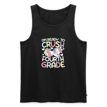 I m ready to crush fourth grade - Männer Premium Bio Tank Top - Schwarz - Vorne - AI Model Male 178 light (178cm)