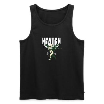 Heaven Unisex Streetwear - Men's Premium Organic Tank Top - black - Front - AI Model Male 178 light (178cm)