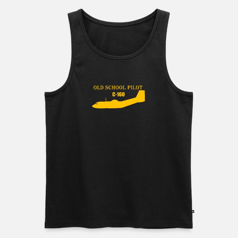 Old school pilot C-160 - Männer Premium Bio Tank Top - Schwarz