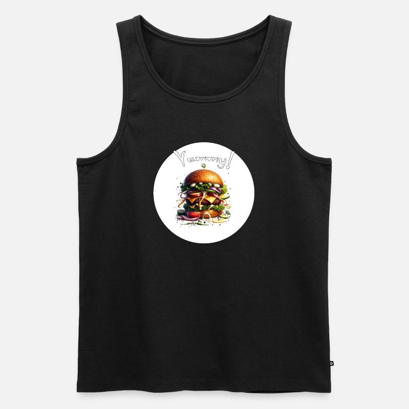 Yummy Burger Kunst - Männer Premium Bio Tank Top - Schwarz