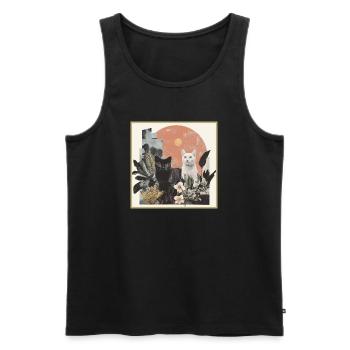collage de chats - Débardeur bio Premium Homme - noir - Devant - AI Model Male 178 light (178cm)