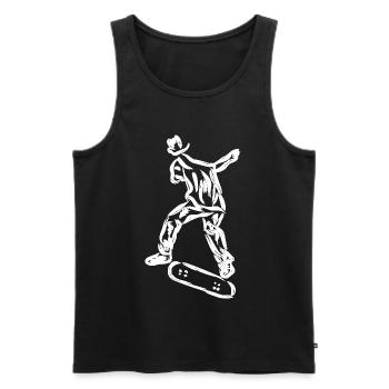 Skater Zeichnung - Männer Premium Bio Tank Top - Schwarz - Vorne - Michal (187cm)