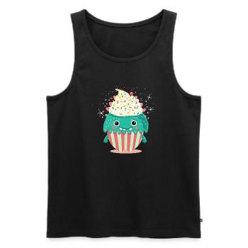 Cute Cupcake Monster – Cute and Playful - Men's Premium Organic Tank Top - black - Front - AI Model Male 178 light (178cm)