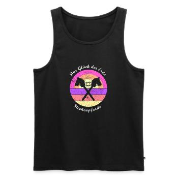 Das Glück der Erde Steckenpferde Hobby Horsing - Männer Premium Bio Tank Top - Schwarz - Vorne - Michal (187cm)