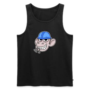 Monkey Construction Site Construction Worker - Men's Premium Organic Tank Top - black - Front - Michal (187cm)