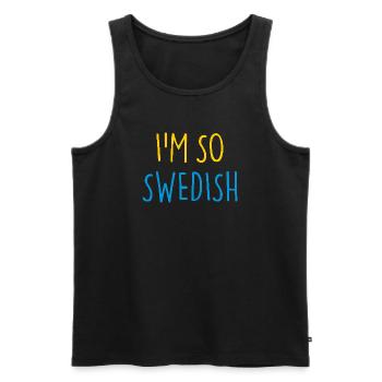 I'M SO SWEDISH Sweden Schweden - Men's Premium Organic Tank Top - black - Front - AI Model Male 178 light (178cm)