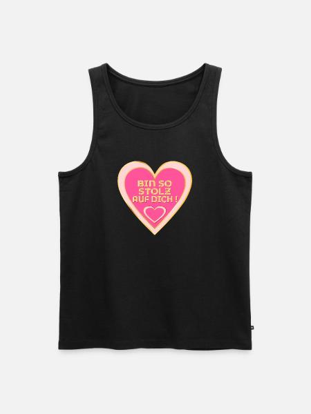 STOLZ AUF DICH - HERZ - Männer Premium Bio Tank Top - Schwarz