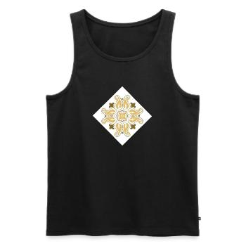 orientalisches Muster Marokko Brauntöne - Männer Premium Bio Tank Top - Schwarz - Vorne - AI Model Male 178 light (178cm)