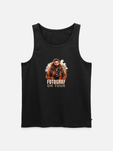 Fotograf on Tour - Männer Premium Bio Tank Top - Schwarz