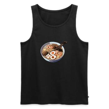 Ramen bowl with egg shrimp - Men's Premium Organic Tank Top - black - Front - Michal (187cm)