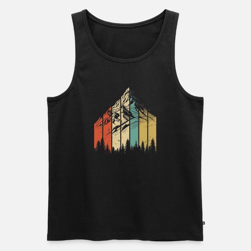 Berglandschaft Abstraktes Design - Männer Premium Bio Tank Top - Schwarz