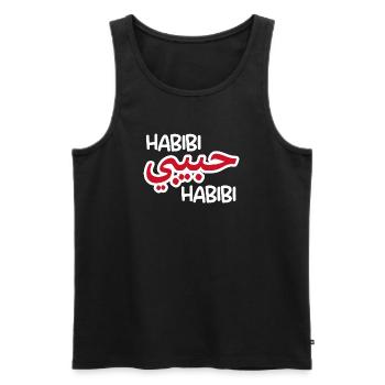 Habibi (dark) - Men's Premium Organic Tank Top - black - Front - AI Model Male 178 light (178cm)