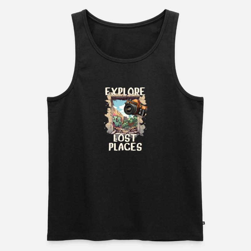 Explore Lost Places - Männer Premium Bio Tank Top - Schwarz