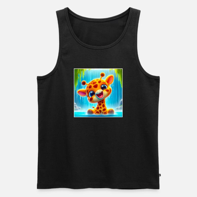 Giraffe - Männer Premium Bio Tank Top - Schwarz