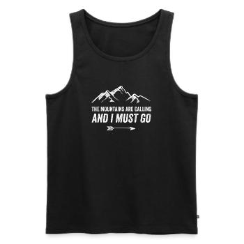 Les montagnes m’appellent et je dois y aller - Débardeur bio Premium Homme - noir - Devant - AI Model Male 178 light (178cm)