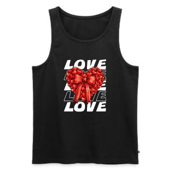 Romantisches Herz-Design für Valentinstag - Männer Premium Bio Tank Top - Schwarz - Vorne - Michal (187cm)