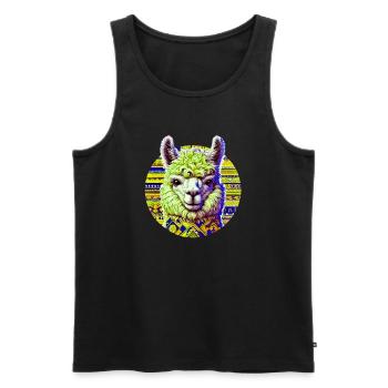 Alpaka - Männer Premium Bio Tank Top - Schwarz - Vorne - Michal (187cm)