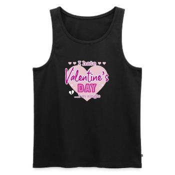 I hate valentine`s day - Männer Premium Bio Tank Top - Schwarz - Vorne - Michal (187cm)