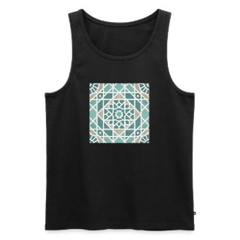 Geometrisches Mandala Muster - Männer Premium Bio Tank Top - Schwarz - Vorne - Michal (187cm)