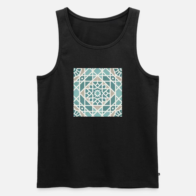 Geometrisches Mandala Muster - Männer Premium Bio Tank Top - Schwarz
