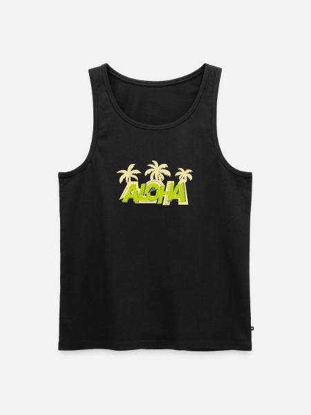 Aloha & Palmen - Männer Premium Bio Tank Top - Schwarz