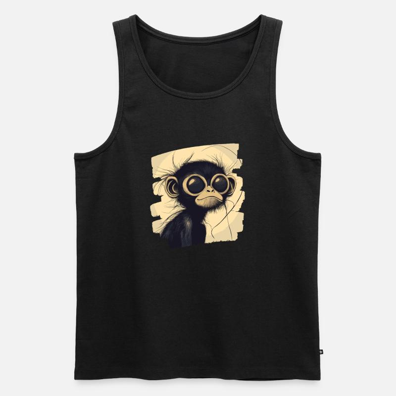 Spinnenaffe Retro - Männer Premium Bio Tank Top - Schwarz