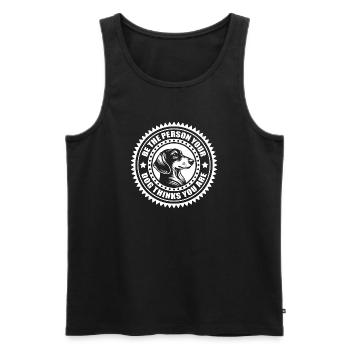 Dackel - Be the person your dog thinks you are - Männer Premium Bio Tank Top - Schwarz - Vorne - Michal (187cm)