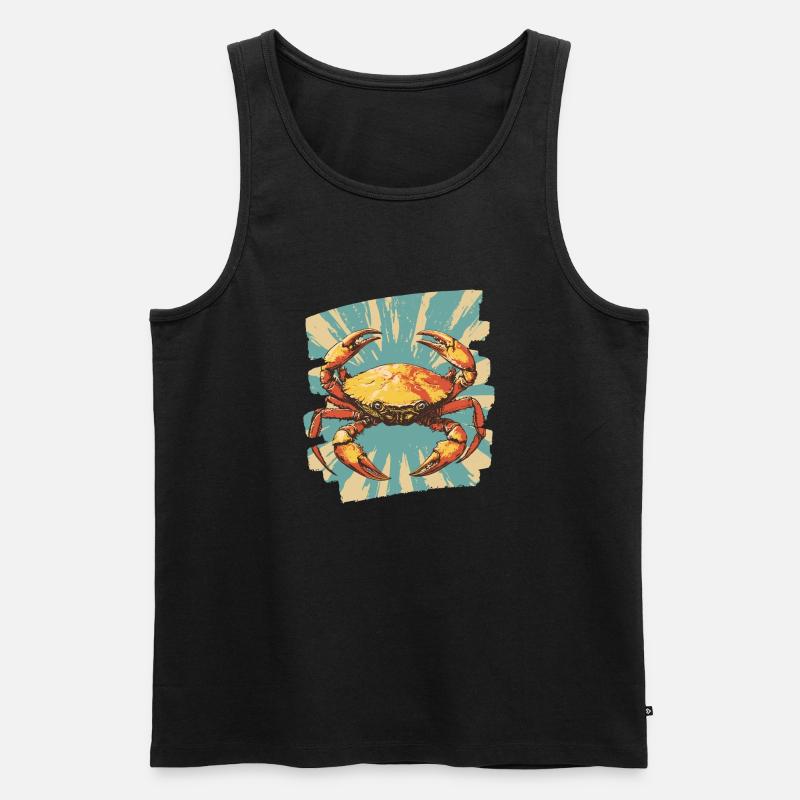 Krabbe Retro - Männer Premium Bio Tank Top - Schwarz