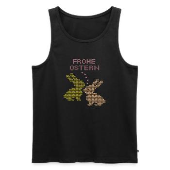 Frohe Ostern - Männer Premium Bio Tank Top - Schwarz - Vorne - Michal (187cm)