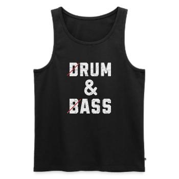Drum and bass - rum and ass - Men's Premium Organic Tank Top - black - Front - Michal (187cm)