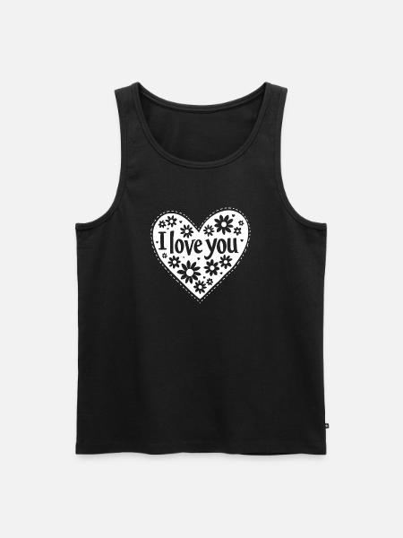 Je t’aime, blanc - Débardeur bio Premium Homme - noir