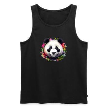 Panda - Débardeur bio Premium Homme - noir - Devant - Michal (187cm)