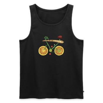 Fruity bike design with orange slices - Men's Premium Organic Tank Top - black - Front - AI Model Male 178 light (178cm)