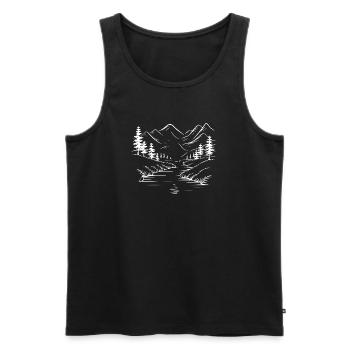 Gebirge - Männer Premium Bio Tank Top - Schwarz - Vorne - Michal (187cm)