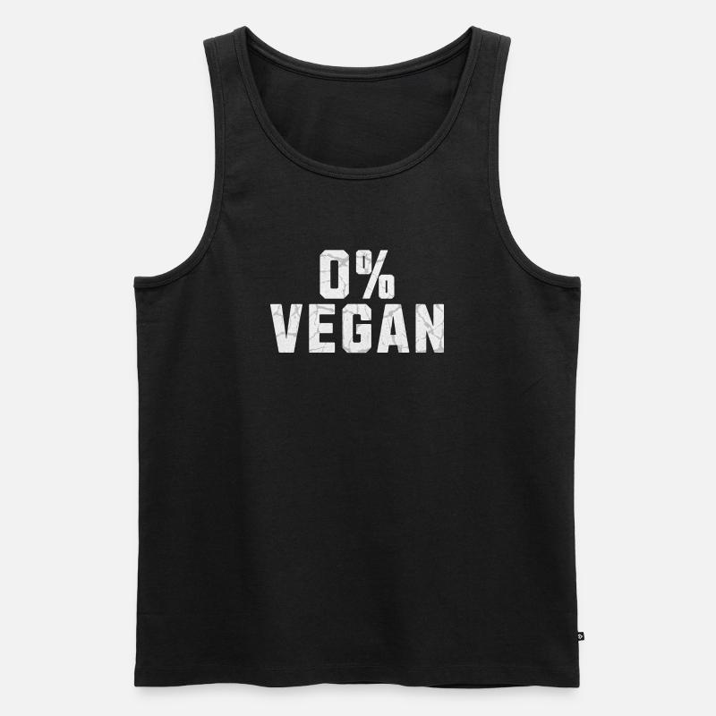 0% Veganer - Männer Premium Bio Tank Top - Schwarz